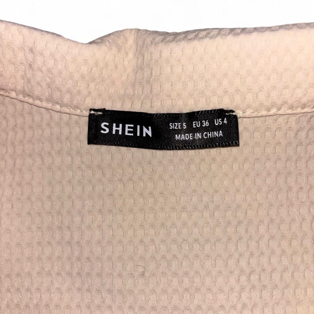 SHEIN Cream Blazer Cropped Suit Jacket - Picture 3 of 3
